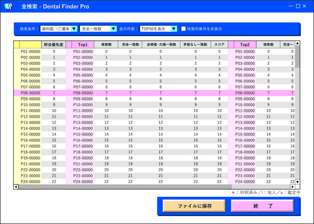 Dental Finder® Pro 検索画面